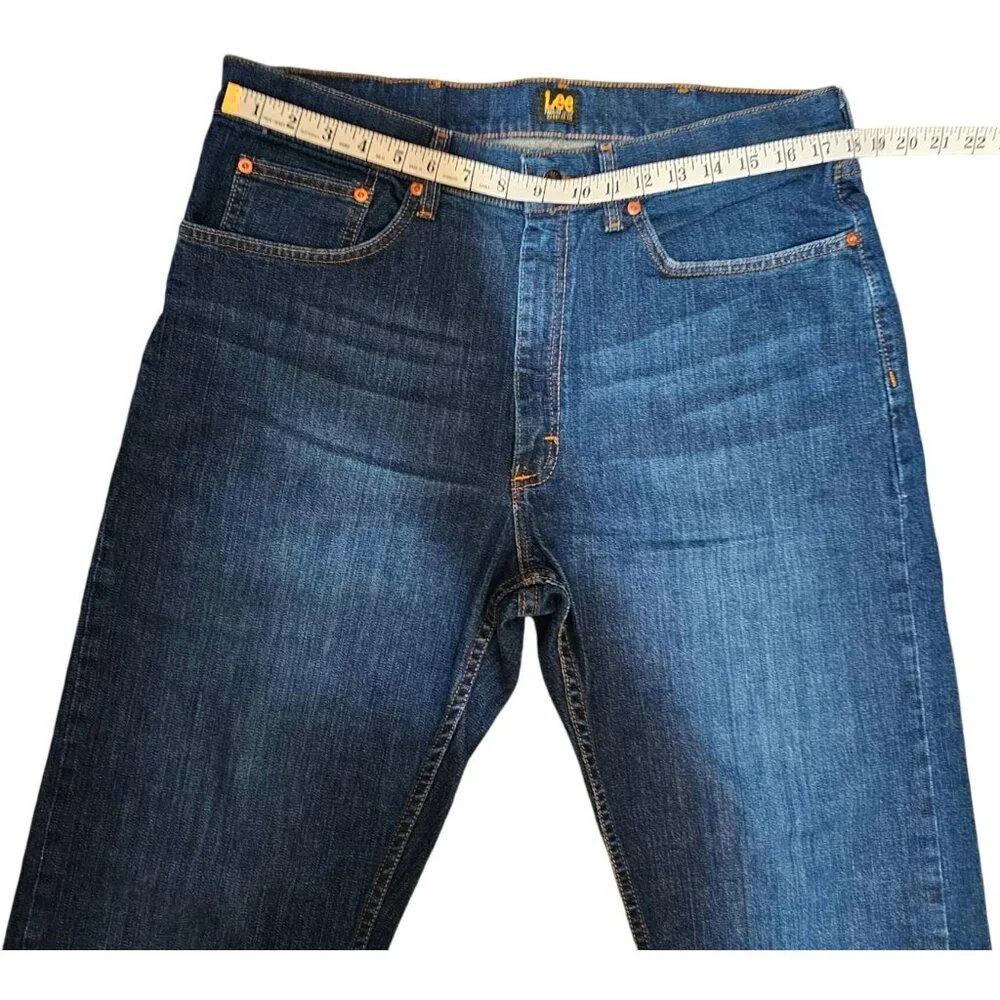 Lee Premium Select Regular Fit Mens Jeans Size 36X34 Dark Blue Denim
